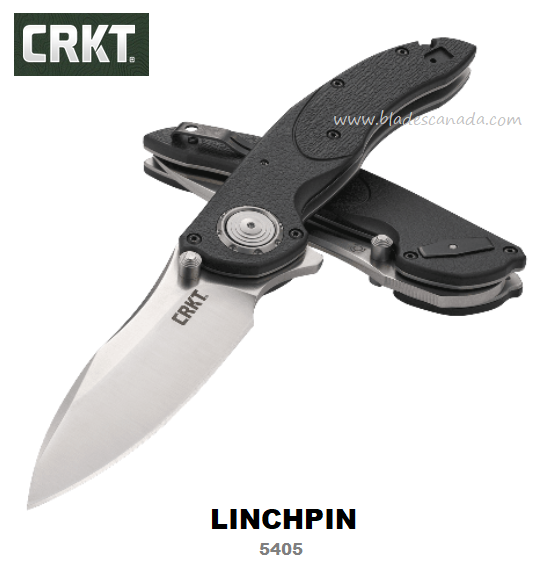 CRKT Linchpin Flipper Folding Knife, 1.4116 Steel, GFN Black, CRKT5405